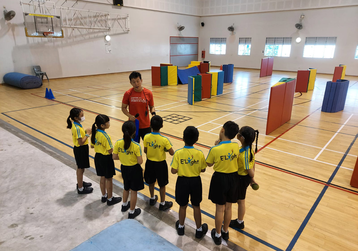 Bryan with his primary school students.