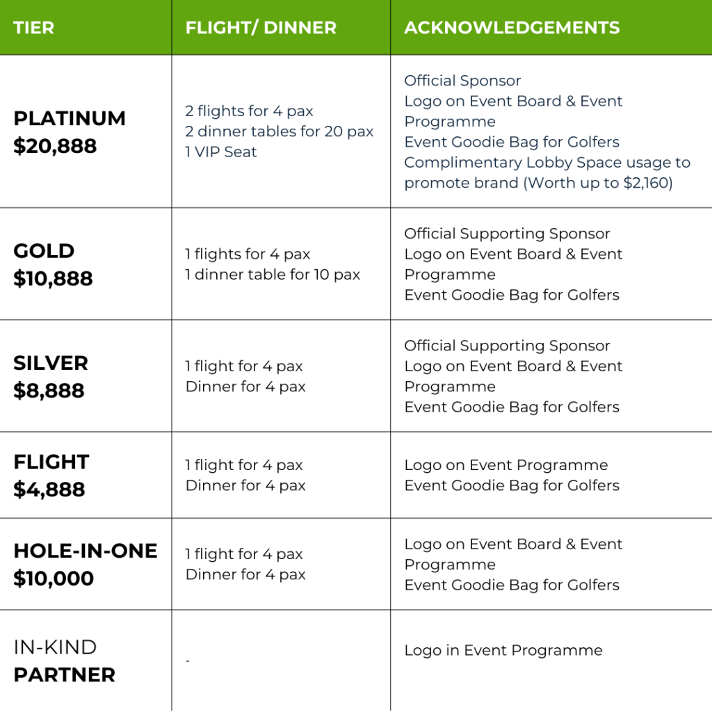Charity Golf Tournament 2024 Drive It Forward Sponsorship Summary V1