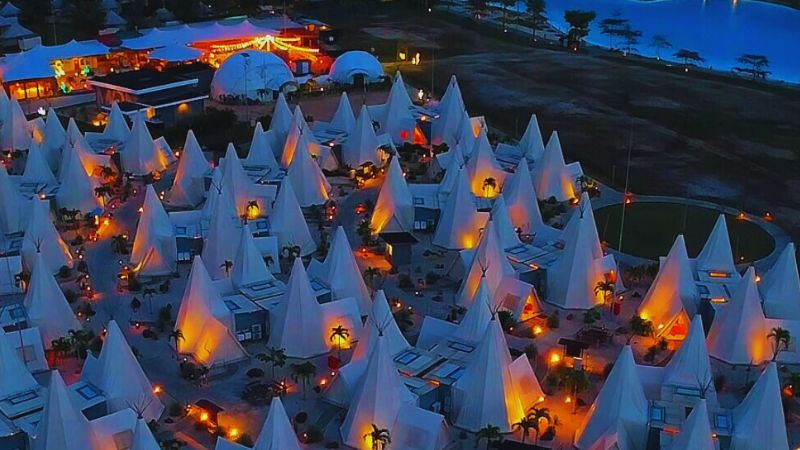 The ANMON Resort Bintan Aerial ANMON in the evening