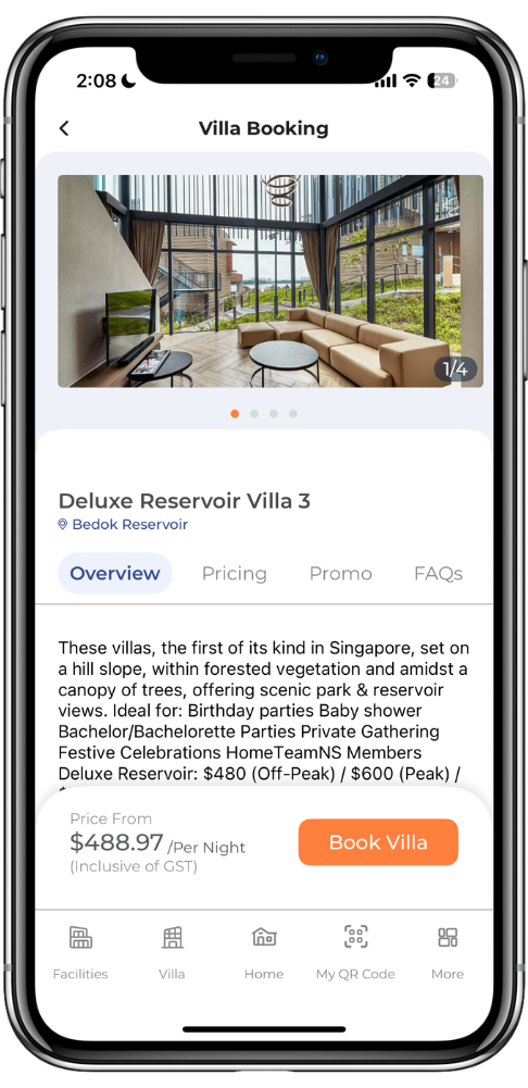 HomeTeamNS Mobile App eastvilla booking