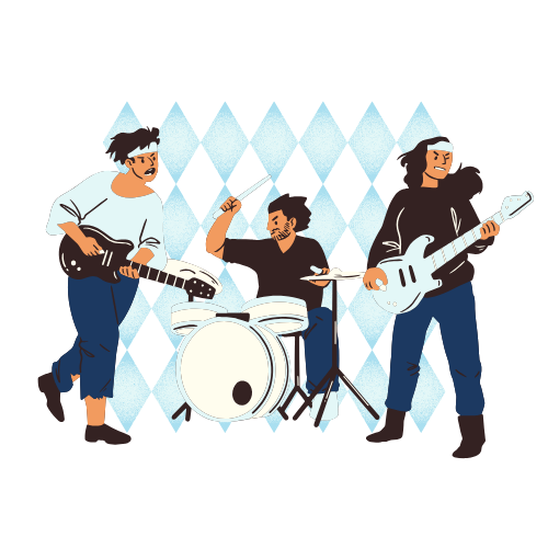 Live band performing at Oktoberfest Singapore 2025 with guitars and drums
